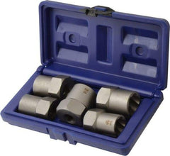 Irwin Hanson - 5 Piece Bolt Extractor Set - 1/2" Drive, Molded Plastic Case - Exact Industrial Supply