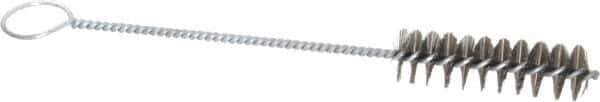 PRO-SOURCE - 3" Long x 7/8" Diam Steel Twisted Wire Bristle Brush - Single Spiral, 10" OAL, 0.008" Wire Diam, 0.16" Shank Diam - Exact Industrial Supply