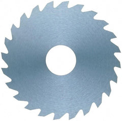 RobbJack - 4" Diam x 0.0156" Blade Thickness x 1" Arbor Hole Diam, 72 Tooth Slitting and Slotting Saw - Arbor Connection, Right Hand, Uncoated, Solid Carbide, Concave Ground - Exact Industrial Supply