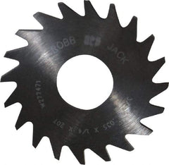 RobbJack - 3/4" Diam x 0.035" Blade Thickness x 1/4" Arbor Hole Diam, 20 Tooth Slitting and Slotting Saw - Arbor Connection, Right Hand, Uncoated, Solid Carbide, Concave Ground - Exact Industrial Supply