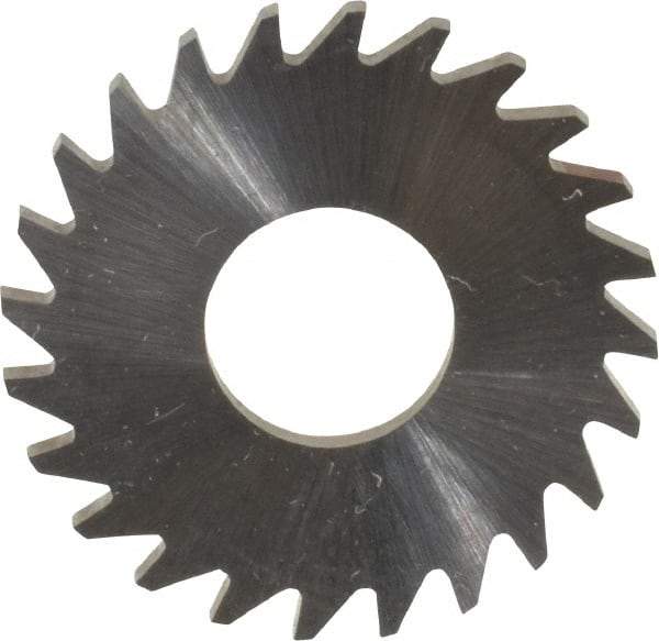 RobbJack - 1" Diam x 1/16" Blade Thickness x 3/8" Arbor Hole Diam, 24 Tooth Slitting and Slotting Saw - Arbor Connection, Right Hand, Uncoated, Solid Carbide, Concave Ground - Exact Industrial Supply