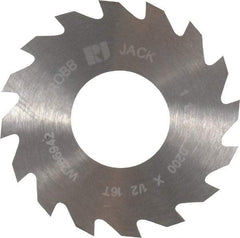 RobbJack - 1-1/4" Diam x 0.02" Blade Thickness x 1/2" Arbor Hole Diam, 16 Tooth Slitting and Slotting Saw - Arbor Connection, Right Hand, Uncoated, Solid Carbide, Concave Ground - Exact Industrial Supply