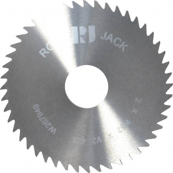 RobbJack - 2" Diam x 0.1562" Blade Thickness x 1/2" Arbor Hole Diam, 48 Tooth Slitting and Slotting Saw - Arbor Connection, Right Hand, Uncoated, Solid Carbide, Concave Ground - Exact Industrial Supply