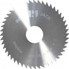 RobbJack - 2" Diam x 0.1562" Blade Thickness x 1/2" Arbor Hole Diam, 48 Tooth Slitting and Slotting Saw - Arbor Connection, Right Hand, Uncoated, Solid Carbide, Concave Ground - Exact Industrial Supply