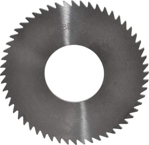 RobbJack - 2-1/2" Diam x 1/16" Blade Thickness x 1" Arbor Hole Diam, 56 Tooth Slitting and Slotting Saw - Arbor Connection, Right Hand, Uncoated, Solid Carbide, Concave Ground - Exact Industrial Supply