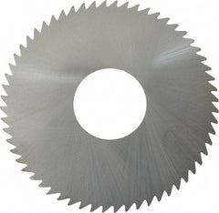 RobbJack - 3" Diam x 1/16" Blade Thickness x 1" Arbor Hole Diam, 60 Tooth Slitting and Slotting Saw - Arbor Connection, Right Hand, Uncoated, Solid Carbide, Concave Ground - Exact Industrial Supply