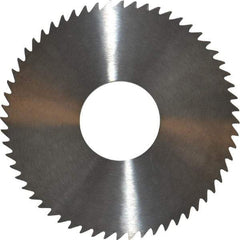 RobbJack - 3" Diam x 1/8" Blade Thickness x 1" Arbor Hole Diam, 60 Tooth Slitting and Slotting Saw - Arbor Connection, Right Hand, Uncoated, Solid Carbide, Concave Ground - Exact Industrial Supply