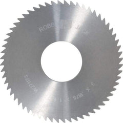 RobbJack - 3" Diam x 3/16" Blade Thickness x 1" Arbor Hole Diam, 60 Tooth Slitting and Slotting Saw - Arbor Connection, Right Hand, Uncoated, Solid Carbide, Concave Ground - Exact Industrial Supply