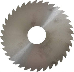 RobbJack - 4" Diam x 0.04" Blade Thickness x 1" Arbor Hole Diam, 36 Tooth Slitting and Slotting Saw - Arbor Connection, Right Hand, Uncoated, Solid Carbide, Concave Ground - Exact Industrial Supply