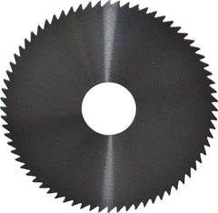 RobbJack - 4" Diam x 1/16" Blade Thickness x 1" Arbor Hole Diam, 72 Tooth Slitting and Slotting Saw - Arbor Connection, Right Hand, Uncoated, Solid Carbide, Concave Ground - Exact Industrial Supply