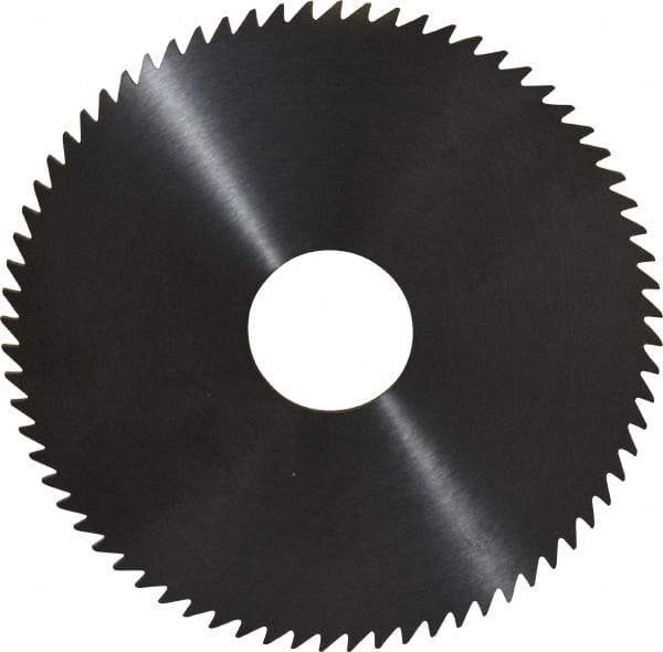 RobbJack - 4" Diam x 0.0781" Blade Thickness x 1" Arbor Hole Diam, 72 Tooth Slitting and Slotting Saw - Arbor Connection, Right Hand, Uncoated, Solid Carbide, Concave Ground - Exact Industrial Supply
