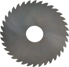 RobbJack - 4" Diam x 0.0937" Blade Thickness x 1" Arbor Hole Diam, 36 Tooth Slitting and Slotting Saw - Arbor Connection, Right Hand, Uncoated, Solid Carbide, Concave Ground - Exact Industrial Supply