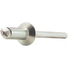 STANLEY Engineered Fastening - Size 4 Countersunk Head Steel Open End Blind Rivet - Steel Mandrel, 0.063" to 1/8" Grip, 1/8" Head Diam, 0.129" to 0.133" Hole Diam, 0.078" Body Diam - Exact Industrial Supply