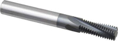 Scientific Cutting Tools - 9/16-18 UNF, 0.37" Cutting Diam, 4 Flute, Solid Carbide Helical Flute Thread Mill - Internal Thread, 0.911" LOC, 3" OAL, 3/8" Shank Diam - Exact Industrial Supply