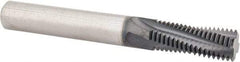 Scientific Cutting Tools - 3/4-14 UNS, 0.495" Cutting Diam, 4 Flute, Solid Carbide Helical Flute Thread Mill - Internal Thread, 1.314" LOC, 4" OAL, 1/2" Shank Diam - Exact Industrial Supply