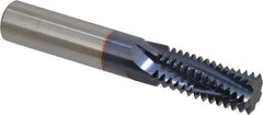 Scientific Cutting Tools - 7/8-9 UNC, 0.62" Cutting Diam, 4 Flute, Solid Carbide Helical Flute Thread Mill - Internal Thread, 1.489" LOC, 4" OAL, 5/8" Shank Diam - Exact Industrial Supply
