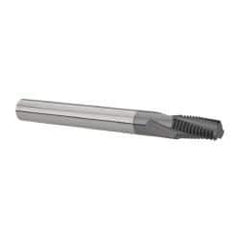 Scientific Cutting Tools - 1/16-27, 1/8-27 NPT, 0.222" Cutting Diam, 3 Flute, Solid Carbide Helical Flute Thread Mill - Internal/External Thread, 0.461" LOC, 2-1/2" OAL, 1/4" Shank Diam - Exact Industrial Supply