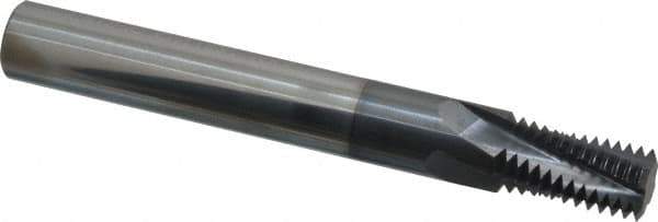Scientific Cutting Tools - 1/2-14, 3/4-14 NPT, 0.44" Cutting Diam, 4 Flute, Solid Carbide Helical Flute Thread Mill - Internal/External Thread, 0.89" LOC, 4" OAL, 1/2" Shank Diam - Exact Industrial Supply