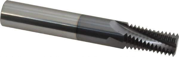Scientific Cutting Tools - 1, 2 - 11-1/2 NPT, 0.55" Cutting Diam, 4 Flute, Solid Carbide Helical Flute Thread Mill - Internal/External Thread, 1.171" LOC, 4" OAL, 5/8" Shank Diam - Exact Industrial Supply