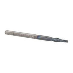 Accupro - #6-32 UNC, 0.085" Cutting Diam, 2 Flute, Solid Carbide Helical Flute Thread Mill - Internal Thread, 7/32" LOC, 2" OAL, 1/8" Shank Diam - Exact Industrial Supply