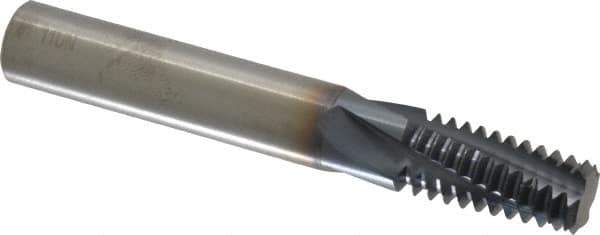 Accupro - 5/8-11 UNC, 0.49" Cutting Diam, 4 Flute, Solid Carbide Helical Flute Thread Mill - Internal Thread, 1" LOC, 3-1/2" OAL, 1/2" Shank Diam - Exact Industrial Supply