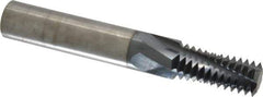 Accupro - NPT, 0.74" Cutting Diam, 4 Flute, Solid Carbide Helical Flute Thread Mill - Internal Thread, 1-1/2" LOC, 5" OAL, 3/4" Shank Diam - Exact Industrial Supply