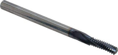 Accupro - M6x1.00 Metric Coarse, 0.17" Cutting Diam, 3 Flute, Solid Carbide Helical Flute Thread Mill - Internal Thread, 1/2" LOC, 2-1/2" OAL, 3/16" Shank Diam - Exact Industrial Supply