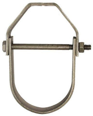 Empire - 4" Pipe, 5/8" Rod, Carbon Steel Adjustable Clevis Hanger - Black - Exact Industrial Supply