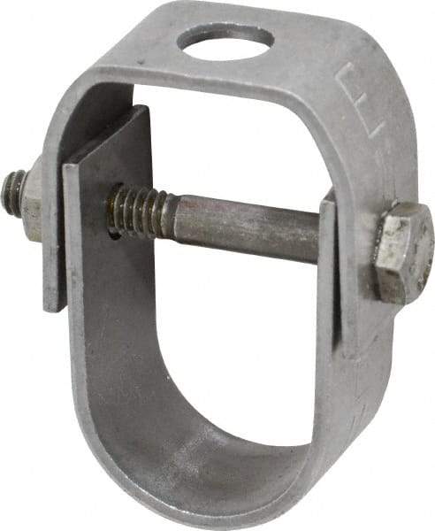 Empire - 3/4" Pipe, 3/8" Rod, Carbon Steel Adjustable Clevis Hanger - Black - Exact Industrial Supply