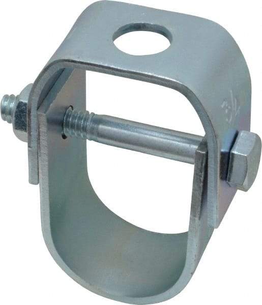 Empire - 3/4" Pipe, 3/8" Rod, Carbon Steel Adjustable Clevis Hanger - Electro Galvanized - Exact Industrial Supply