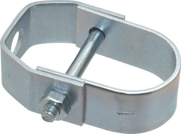 Empire - 1" Pipe, 3/8" Rod, Carbon Steel Adjustable Clevis Hanger - Electro Galvanized - Exact Industrial Supply
