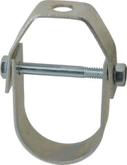 Empire - 1-1/4" Pipe, 3/8" Rod, Carbon Steel Adjustable Clevis Hanger - Electro Galvanized - Exact Industrial Supply