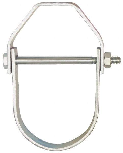 Empire - 8" Pipe, 7/8" Rod, Carbon Steel Adjustable Clevis Hanger - Electro Galvanized - Exact Industrial Supply