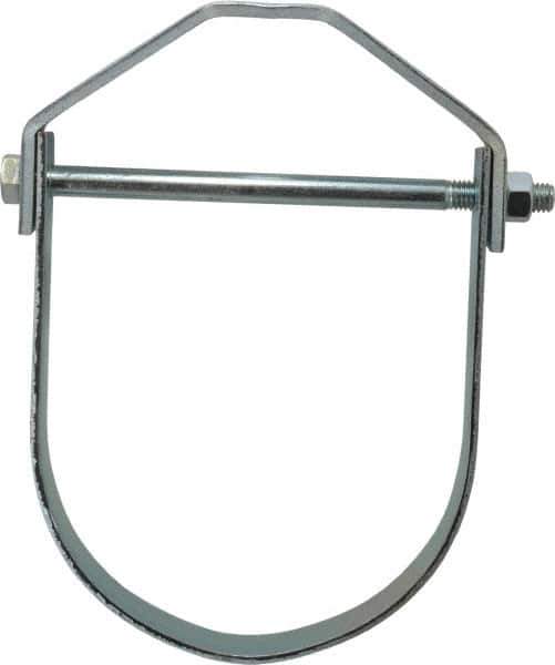 Empire - 6" Pipe, 3/4" Rod, Carbon Steel Adjustable Clevis Hanger - Electro Galvanized - Exact Industrial Supply