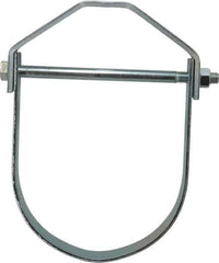 Empire - 6" Pipe, 3/4" Rod, Carbon Steel Adjustable Clevis Hanger - Electro Galvanized - Exact Industrial Supply