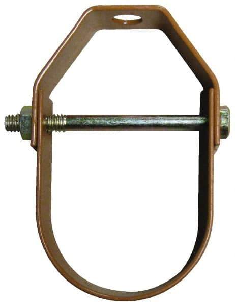 Empire - 3-1/2" Pipe, 1/2" Rod, Carbon Steel Adjustable Clevis Hanger - Copper Plated - Exact Industrial Supply