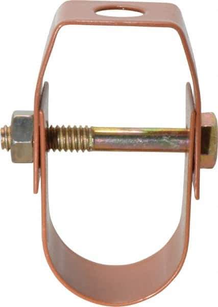Empire - 1" Pipe, 3/8" Rod, Carbon Steel Adjustable Clevis Hanger - Copper Plated - Exact Industrial Supply