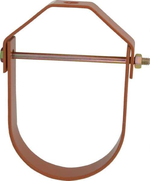 Empire - 4" Pipe, 5/8" Rod, Carbon Steel Adjustable Clevis Hanger - Copper Plated - Exact Industrial Supply