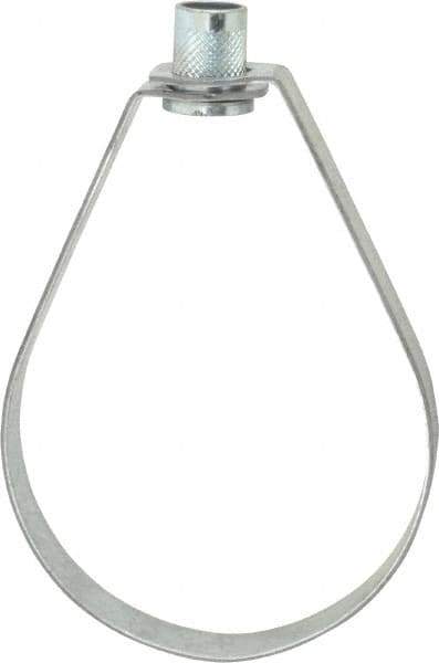 Empire - 4" Pipe, 5/8" Rod, Carbon Steel Emlok Swivel Ring Hanger - Pre-Galvanized, 1,250 Lb Capacity - Exact Industrial Supply