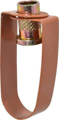 Empire - 3/4" Pipe, 3/8" Rod, Carbon Steel Emlok Swivel Ring Hanger - Copper Plated, 400 Lb Capacity - Exact Industrial Supply