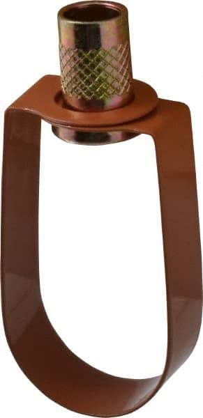 Empire - 1" Pipe, 3/8" Rod, Carbon Steel Emlok Swivel Ring Hanger - Copper Plated, 600 Lb Capacity - Exact Industrial Supply