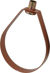 Empire - 4" Pipe, 5/8" Rod, Carbon Steel Emlok Swivel Ring Hanger - Copper Plated, 1,250 Lb Capacity - Exact Industrial Supply