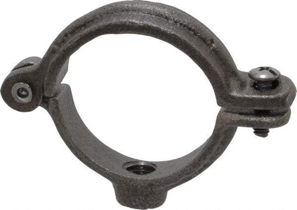 Empire - 1-1/4" Pipe, 3/8" Rod, Malleable Iron Split Ring Hanger - Black, 180 Lb Capacity - Exact Industrial Supply