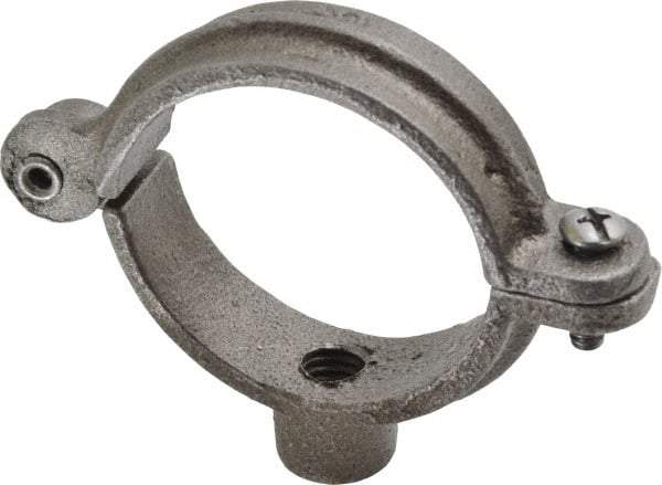 Empire - 1-1/2" Pipe, 3/8" Rod, Malleable Iron Split Ring Hanger - Black, 180 Lb Capacity - Exact Industrial Supply