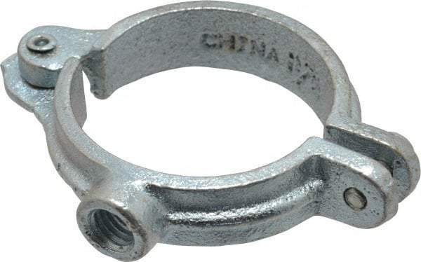 Empire - 1-1/2" Pipe, 3/8" Rod, Malleable Iron Split Ring Hanger - Electro Galvanized, 180 Lb Capacity - Exact Industrial Supply