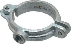 Empire - 1-1/2" Pipe, 3/8" Rod, Malleable Iron Split Ring Hanger - Electro Galvanized, 180 Lb Capacity - Exact Industrial Supply