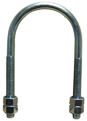 Empire - 7/8-9 UNC, 13-3/4" Long, Round U Bolt Clamp with No Mount Plate for 12" Pipe - 4-1/4" Thread Length, 9-5/8" Wide, Steel - Exact Industrial Supply