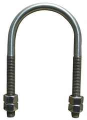 Empire - 3/4-10 UNC, 11-5/8" Long, Round U Bolt Clamp with No Mount Plate for 10" Pipe - 4" Thread Length, 8-3/8" Wide, Grade 304 Stainless Steel - Exact Industrial Supply