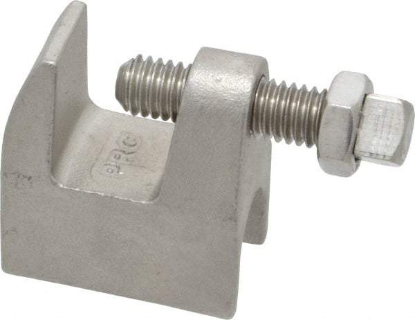 Empire - 3/4" Max Flange Thickness, 3/8" Rod Top Beam Clamp - 350 Lb Capacity, 304 Stainless Steel - Exact Industrial Supply