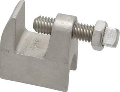 Empire - 3/4" Max Flange Thickness, 3/8" Rod Top Beam Clamp - 350 Lb Capacity, 304 Stainless Steel - Exact Industrial Supply